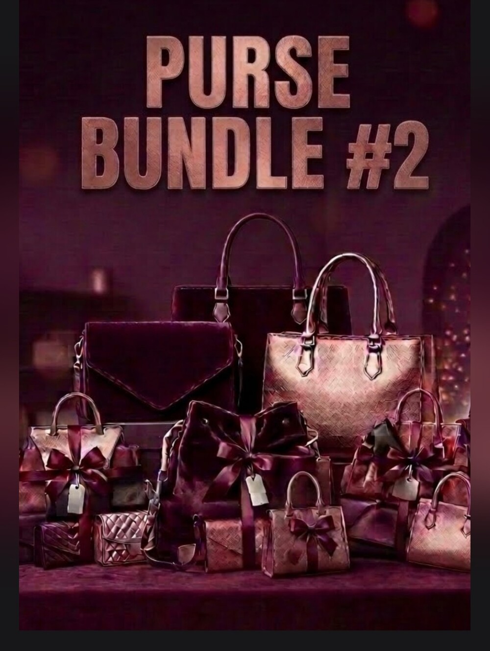 Women's Tote & Handbag Bundle in Deep Burgundy